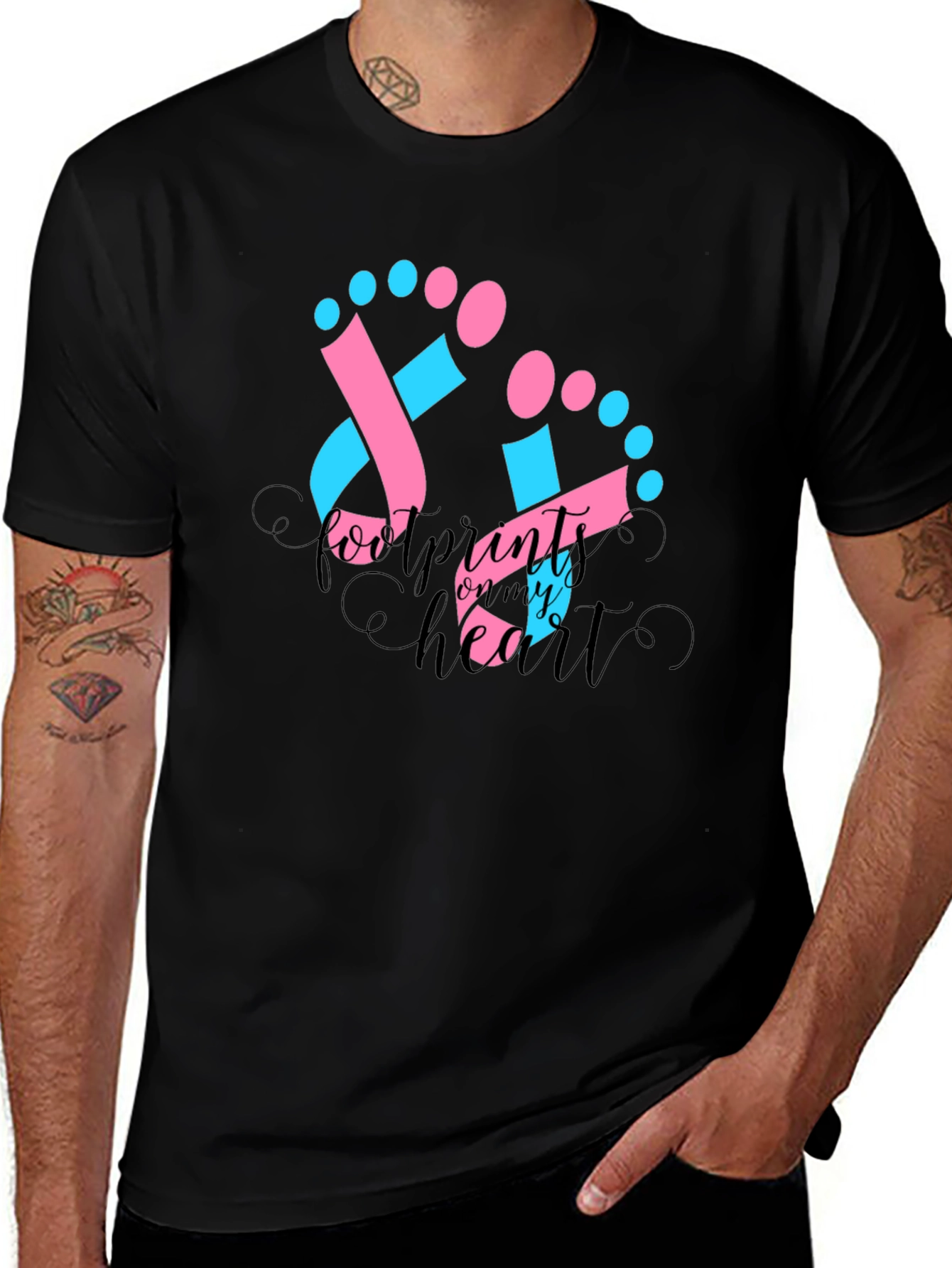 Footprints on My Heart T-Shirt - Baby Announcement