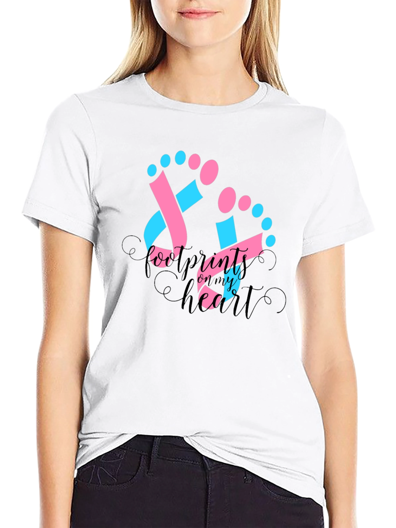 Footprints on My Heart T-Shirt - Baby Announcement