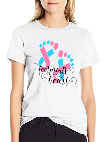 Footprints on My Heart T-Shirt - Baby Announcement