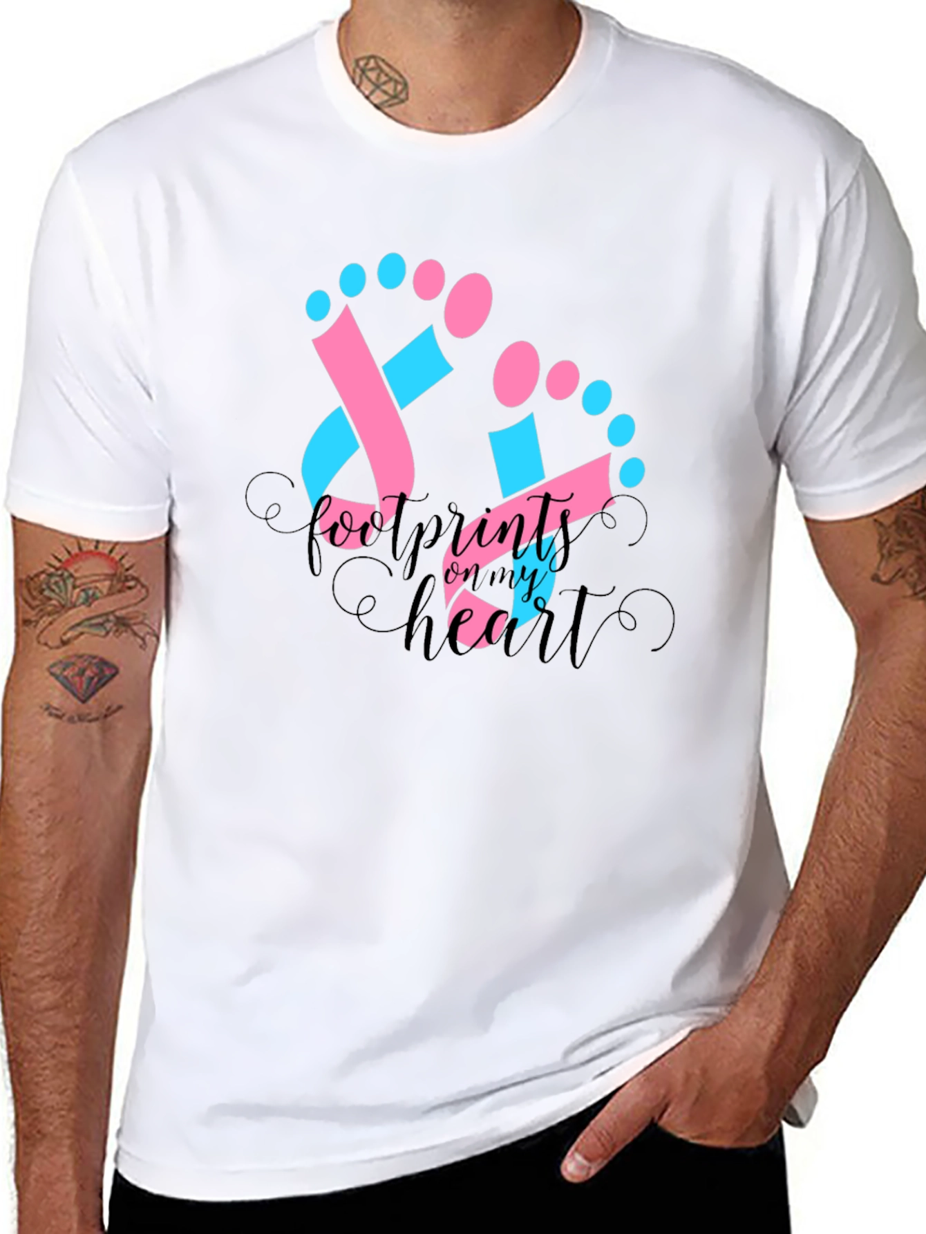 Footprints on My Heart T-Shirt - Baby Announcement