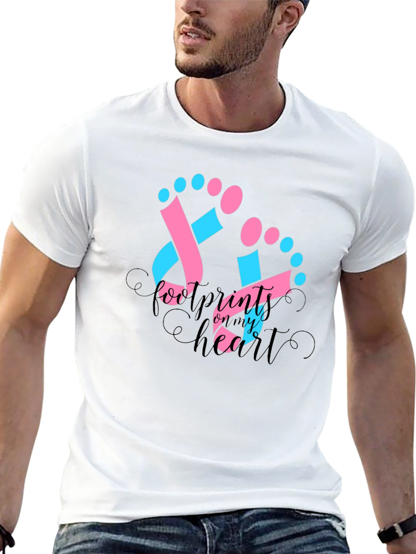 Footprints on My Heart T-Shirt - Baby Announcement