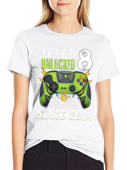 Level 8 Unlocked Birthday T-Shirt