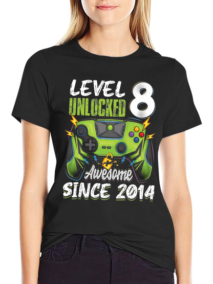 Level 8 Unlocked Birthday T-Shirt