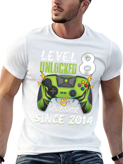 Level 8 Unlocked Birthday T-Shirt