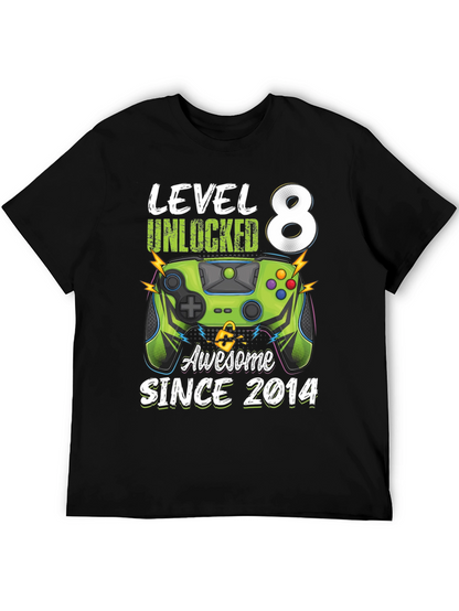 Level 8 Unlocked Birthday T-Shirt