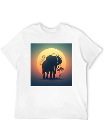 Sunset Elephant Graphic Tee - Black