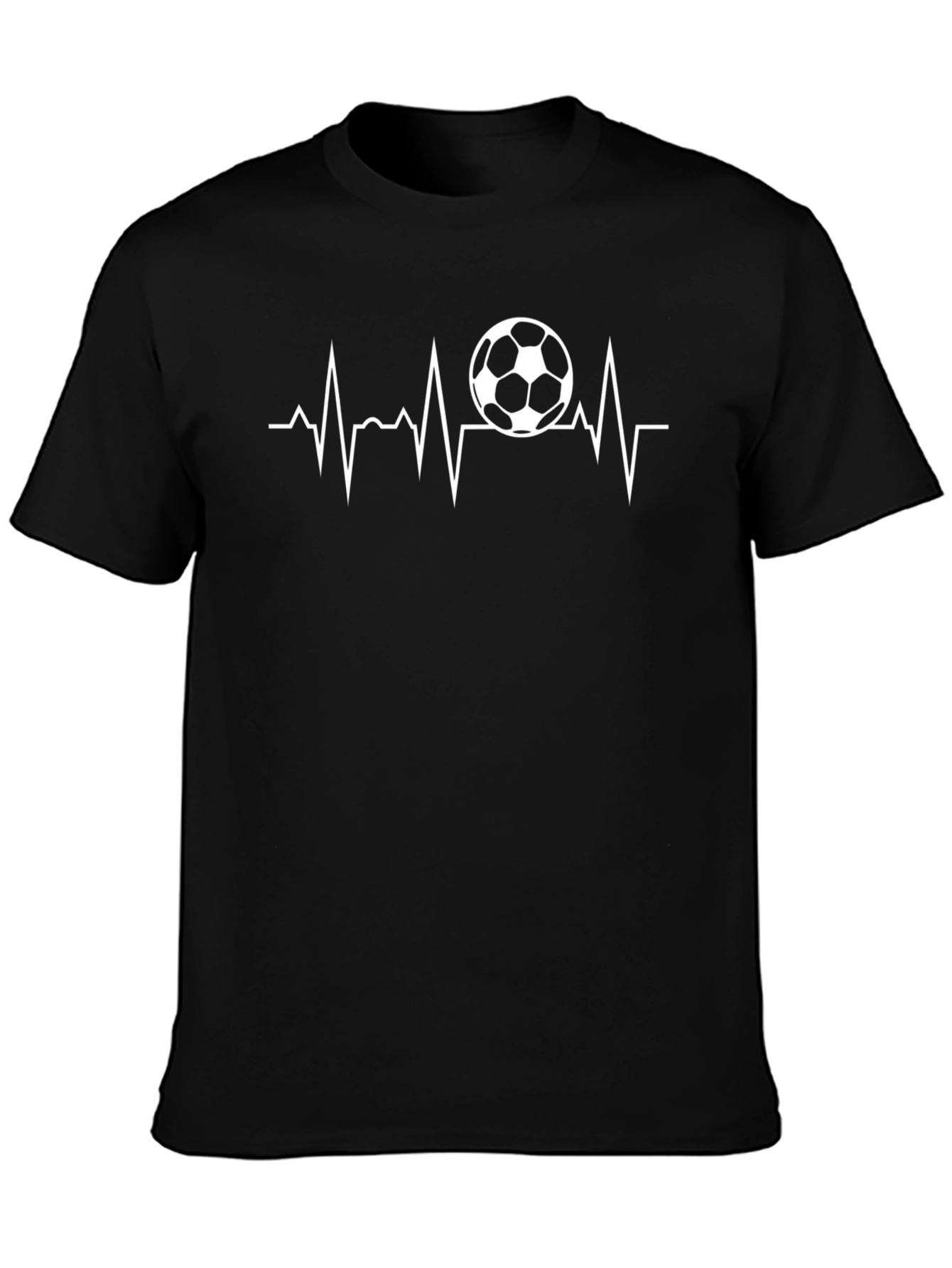 Soccer Heartbeat T-Shirt - Black