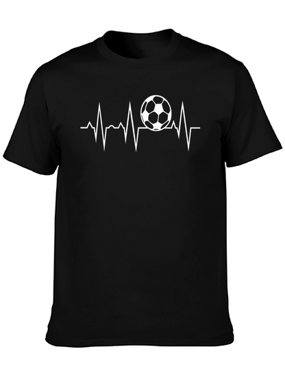 Soccer Heartbeat T-Shirt - Black