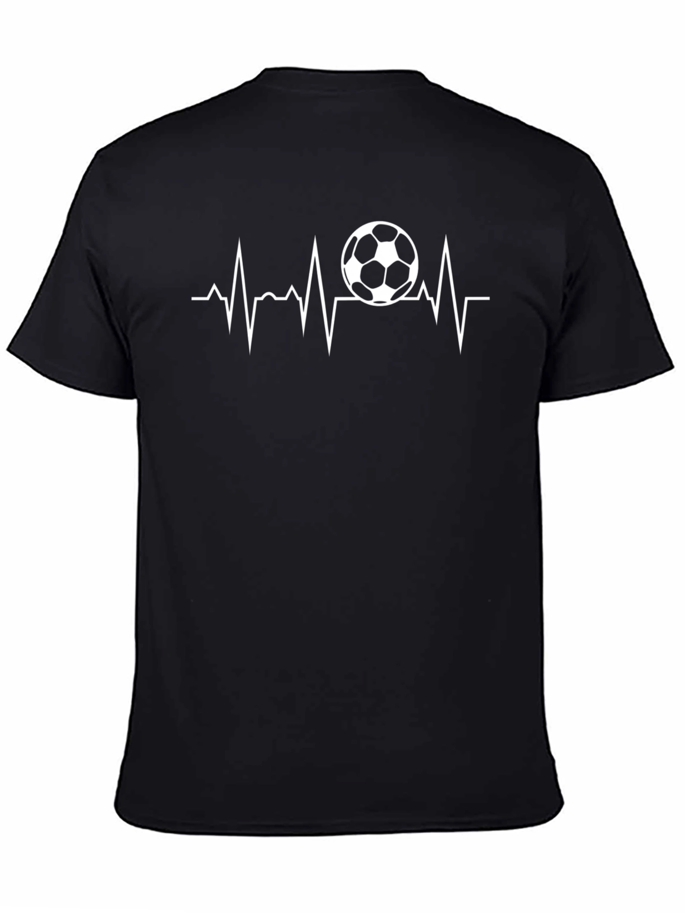 Soccer Heartbeat T-Shirt - Black