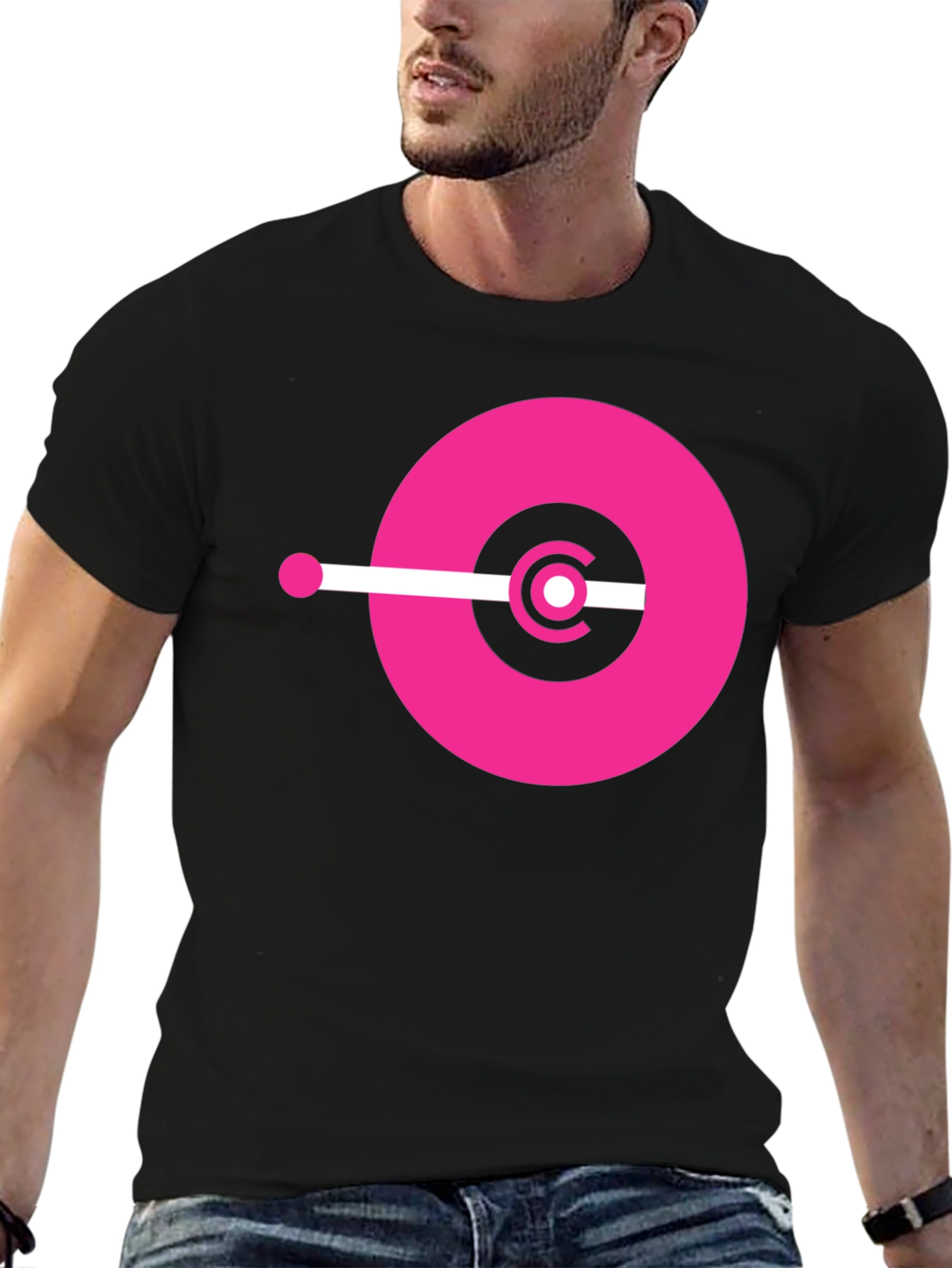 Modern Graphic Tee - Pink Circle Design