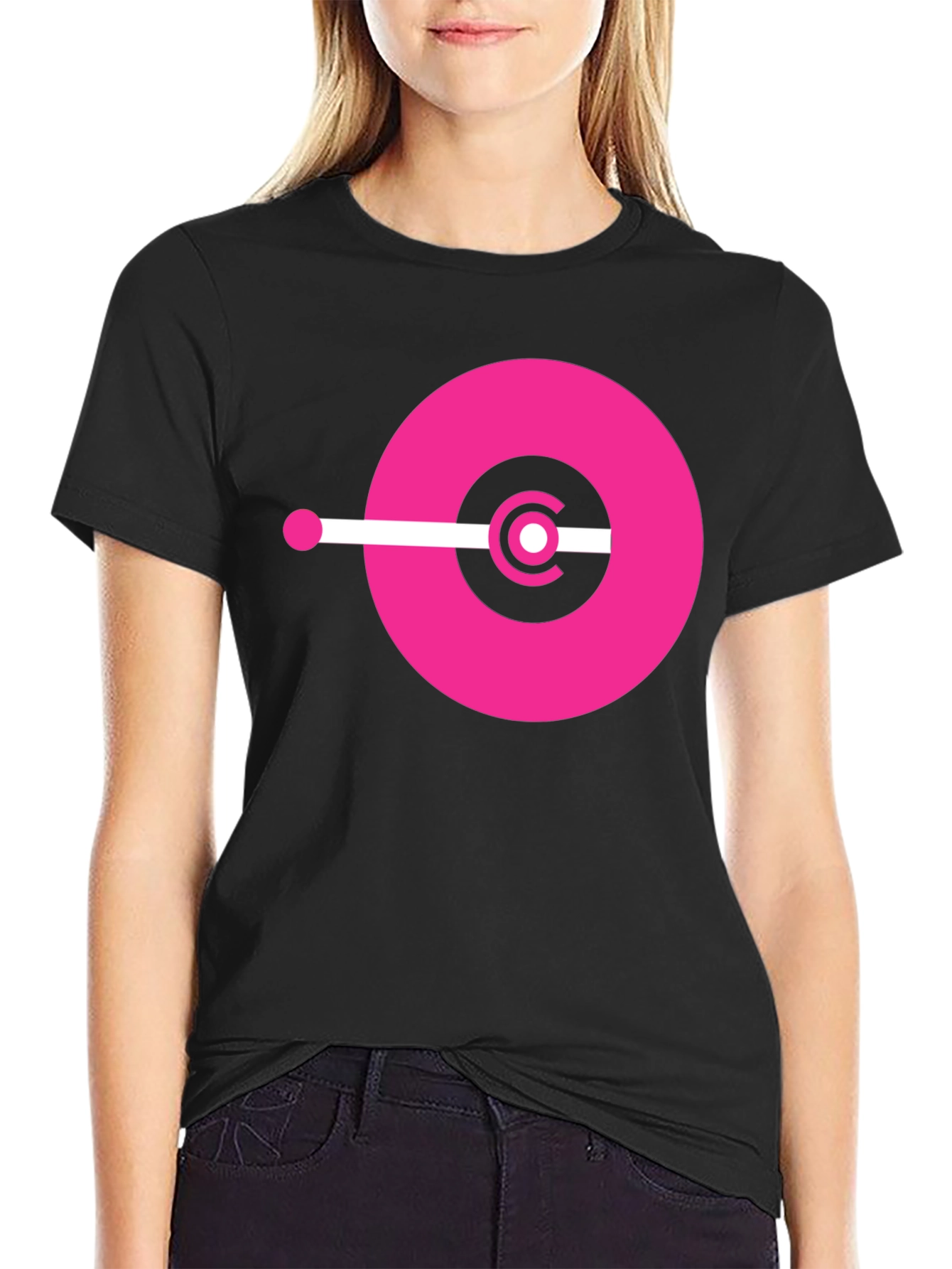 Modern Graphic Tee - Pink Circle Design