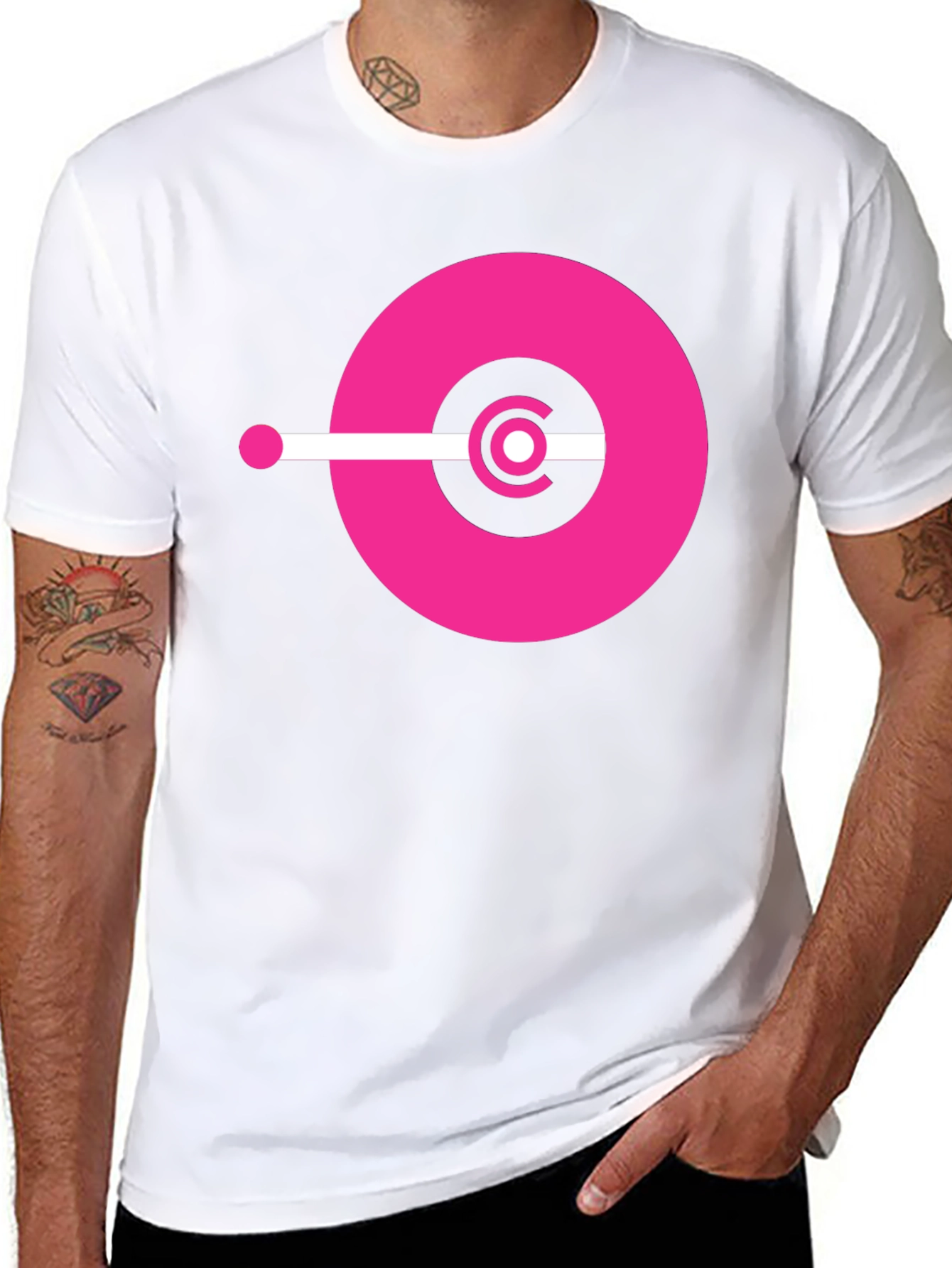 Modern Graphic Tee - Pink Circle Design