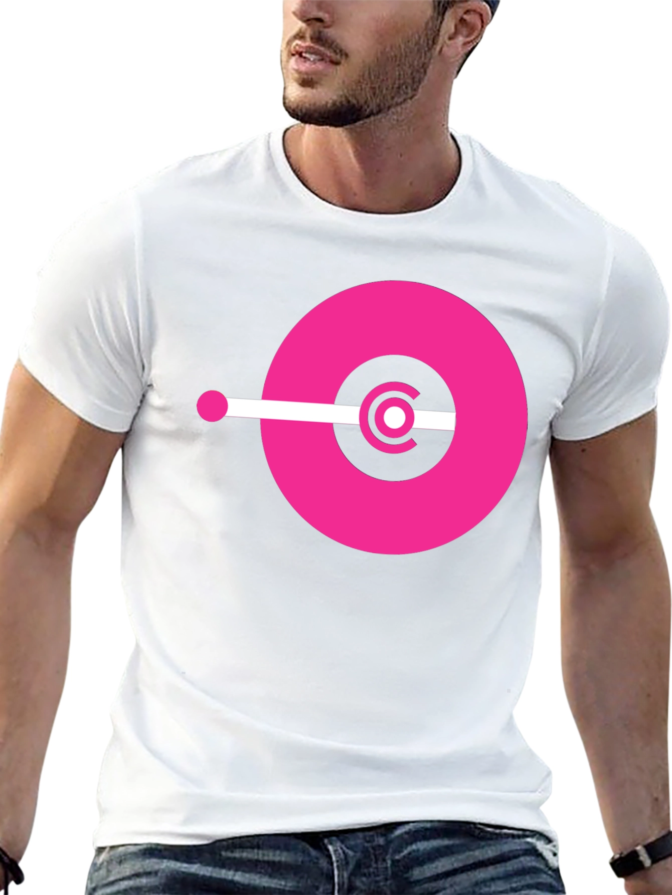 Modern Graphic Tee - Pink Circle Design