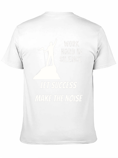 Motivational Black Graphic Tee: Work Hard In Silence