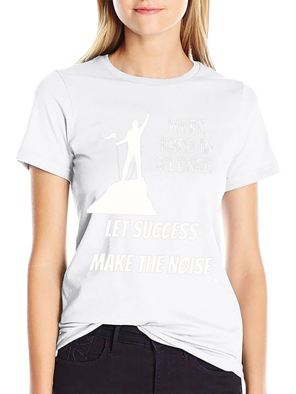 Motivational Black Graphic Tee: Work Hard In Silence