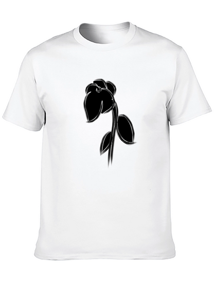 Black Rose Graphic Tee - Mens Casual Shirt