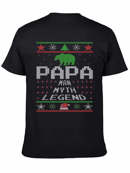 Papa Man Myth Legend Christmas Ugly T-Shirt