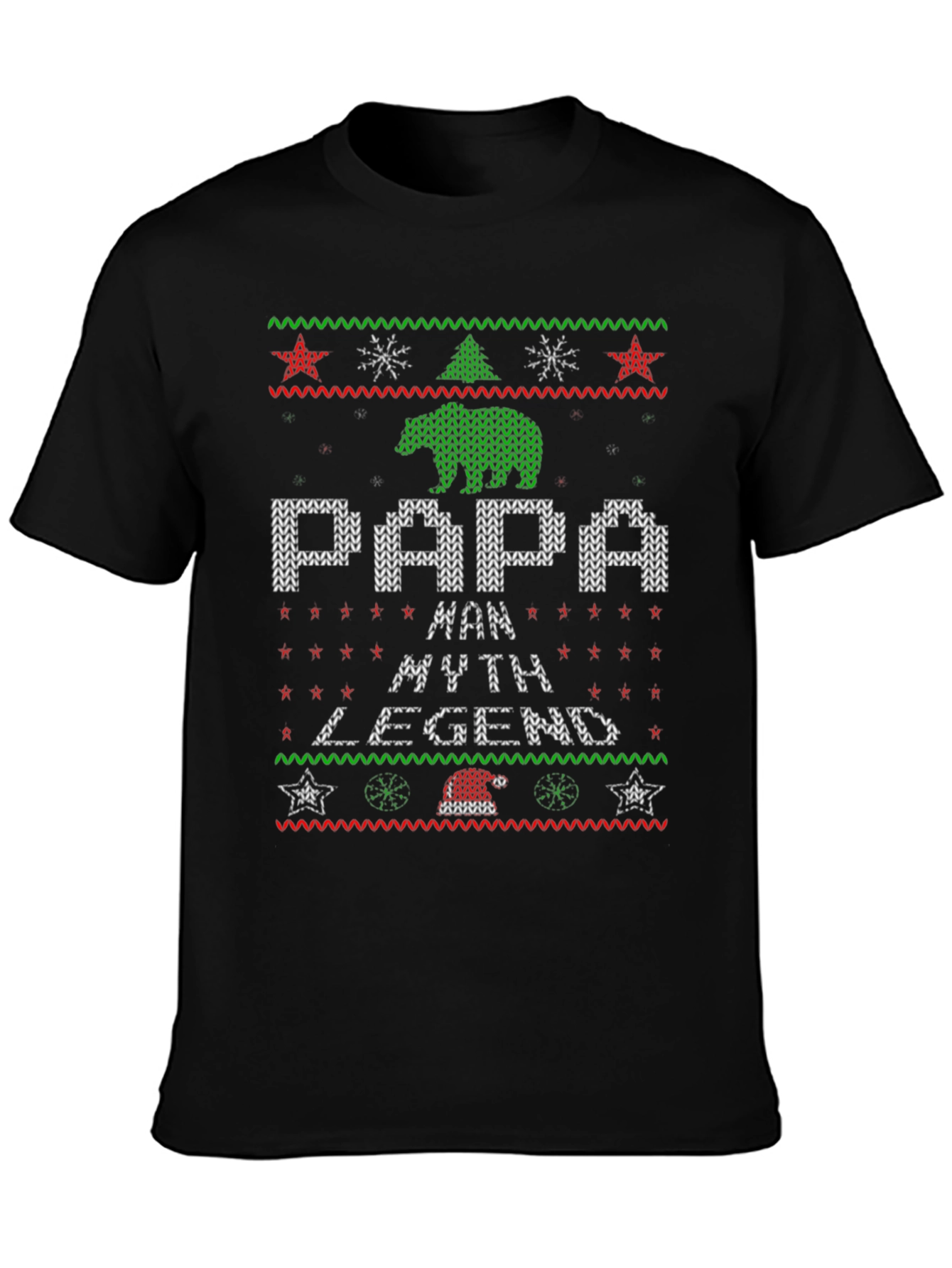 Papa Man Myth Legend Christmas Ugly T-Shirt