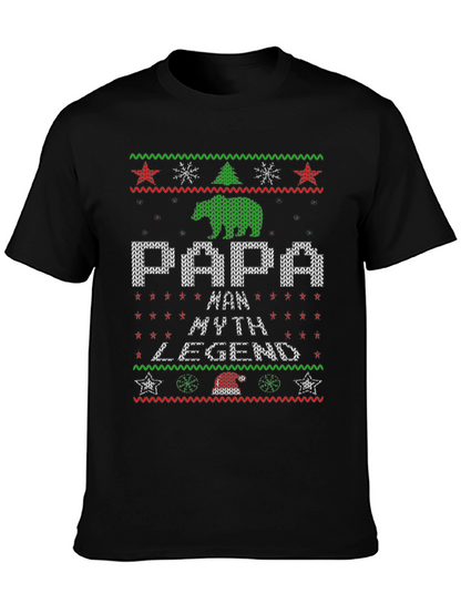 Papa Man Myth Legend Christmas Ugly T-Shirt