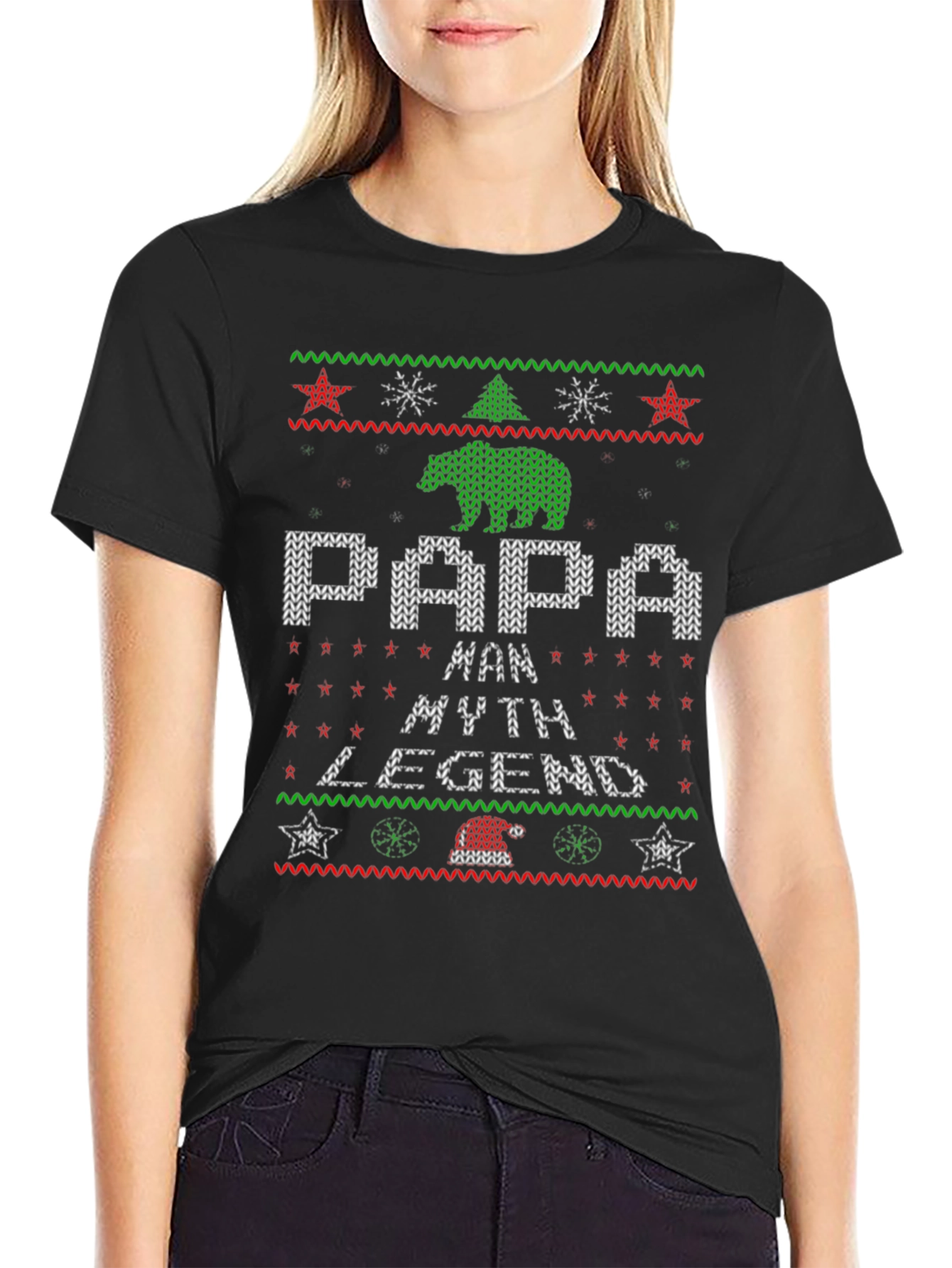 Papa Man Myth Legend Christmas Ugly T-Shirt