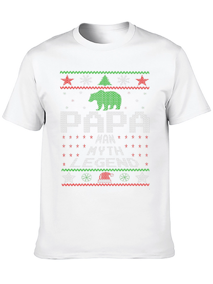 Papa Man Myth Legend Christmas Ugly T-Shirt