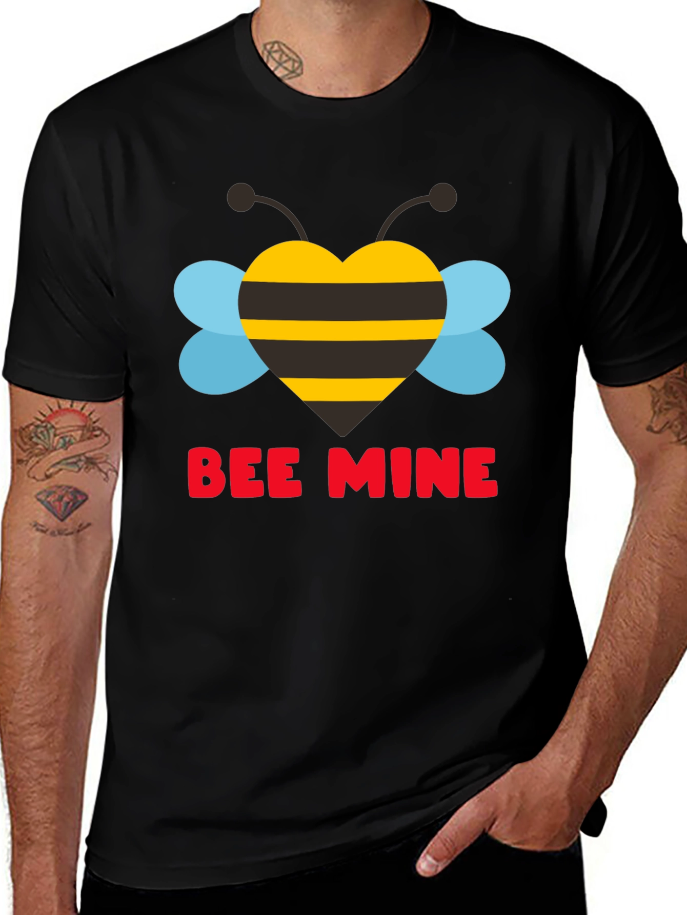 Bee Mine Heart Graphic Tee - Valentines Day
