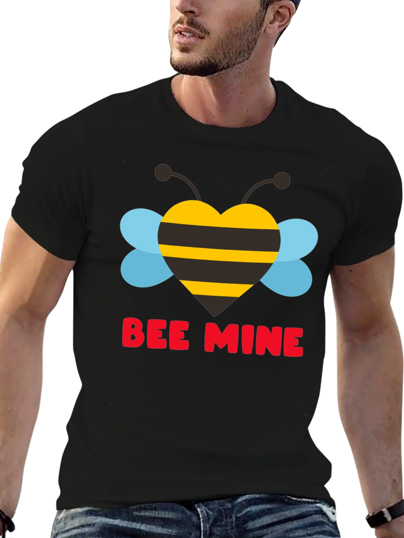 Bee Mine Heart Graphic Tee - Valentines Day