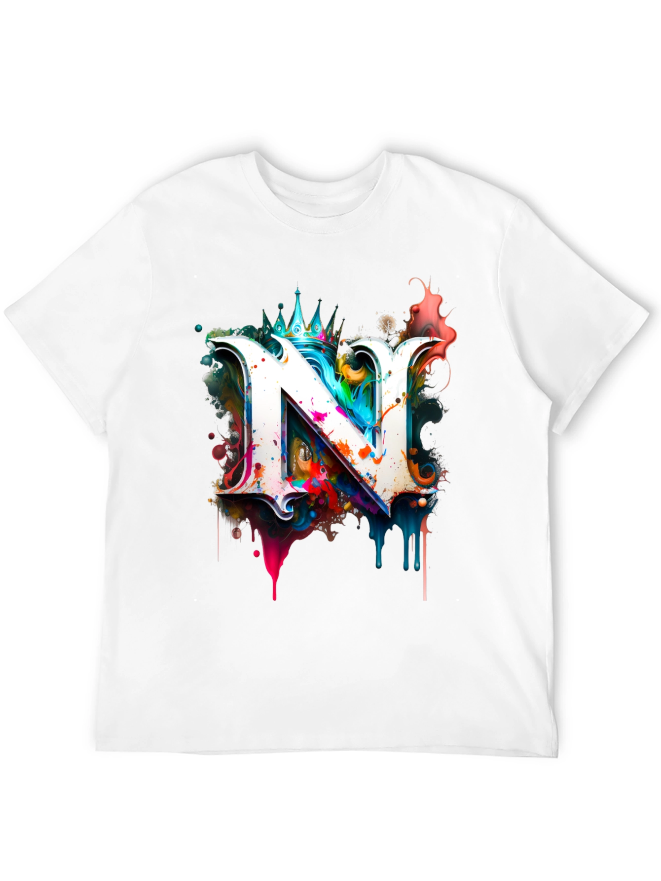 Letter N Graphic Black T-Shirt