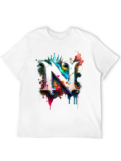 Letter N Graphic Black T-Shirt