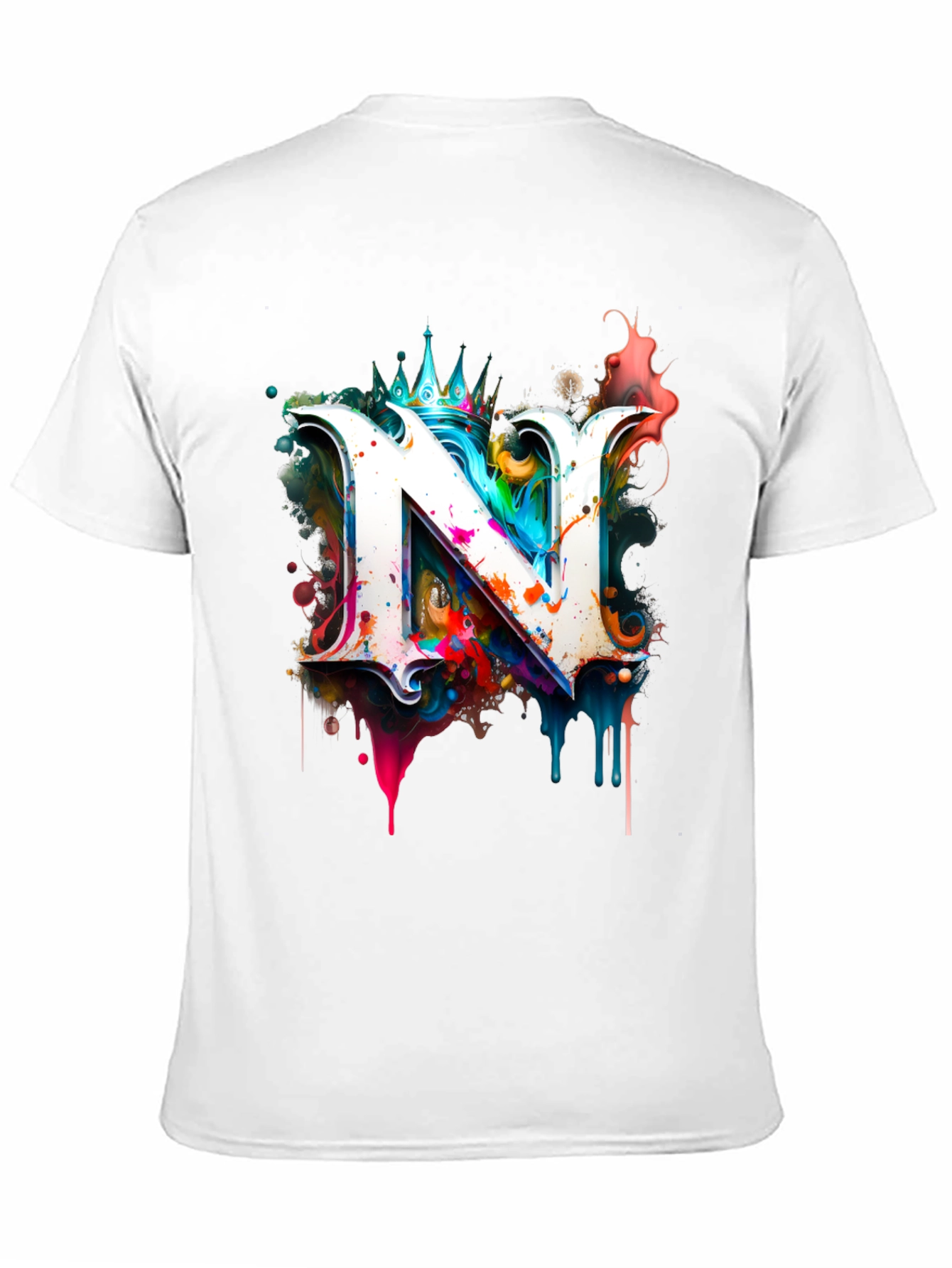 Letter N Graphic Black T-Shirt