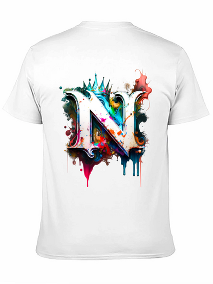 Letter N Graphic Black T-Shirt