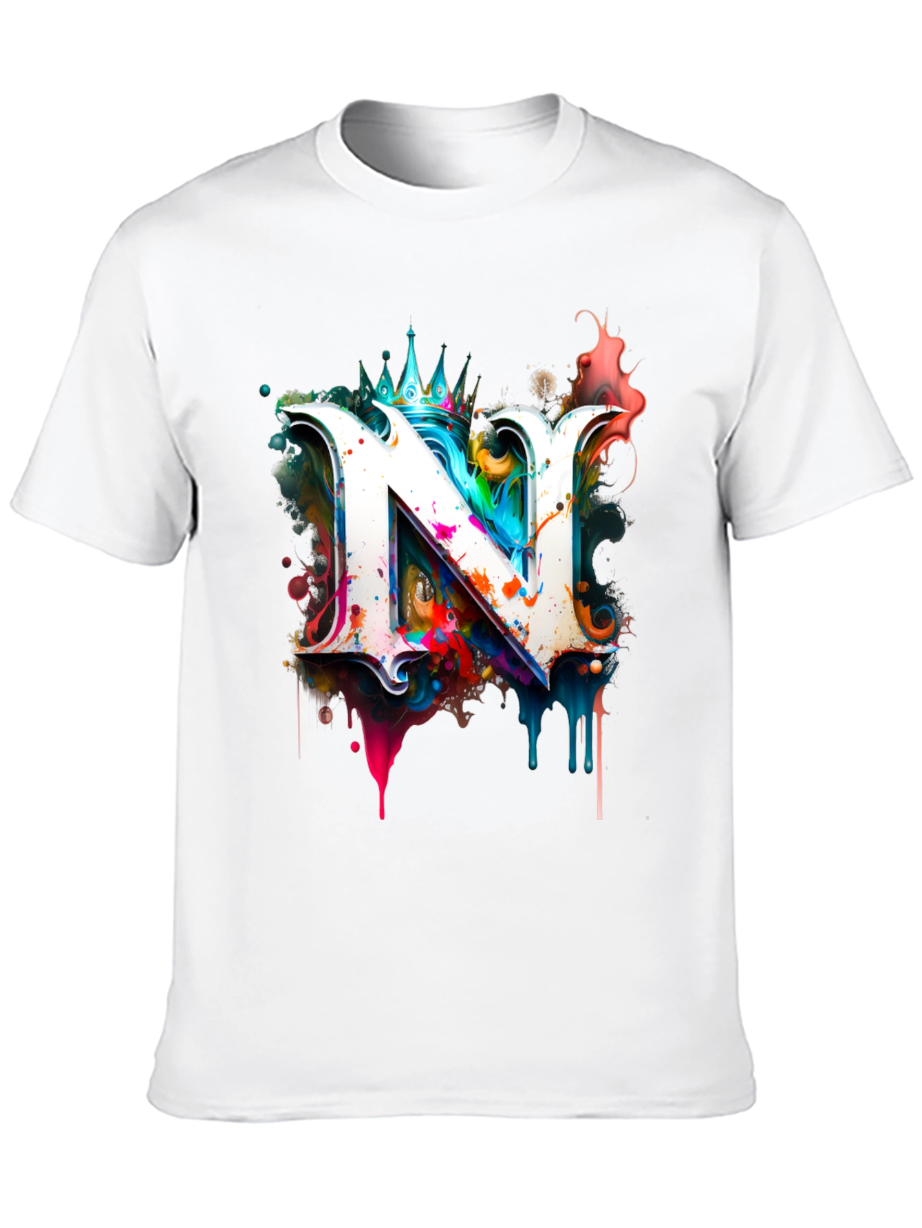 Letter N Graphic Black T-Shirt