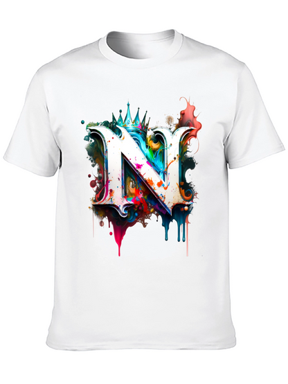 Letter N Graphic Black T-Shirt
