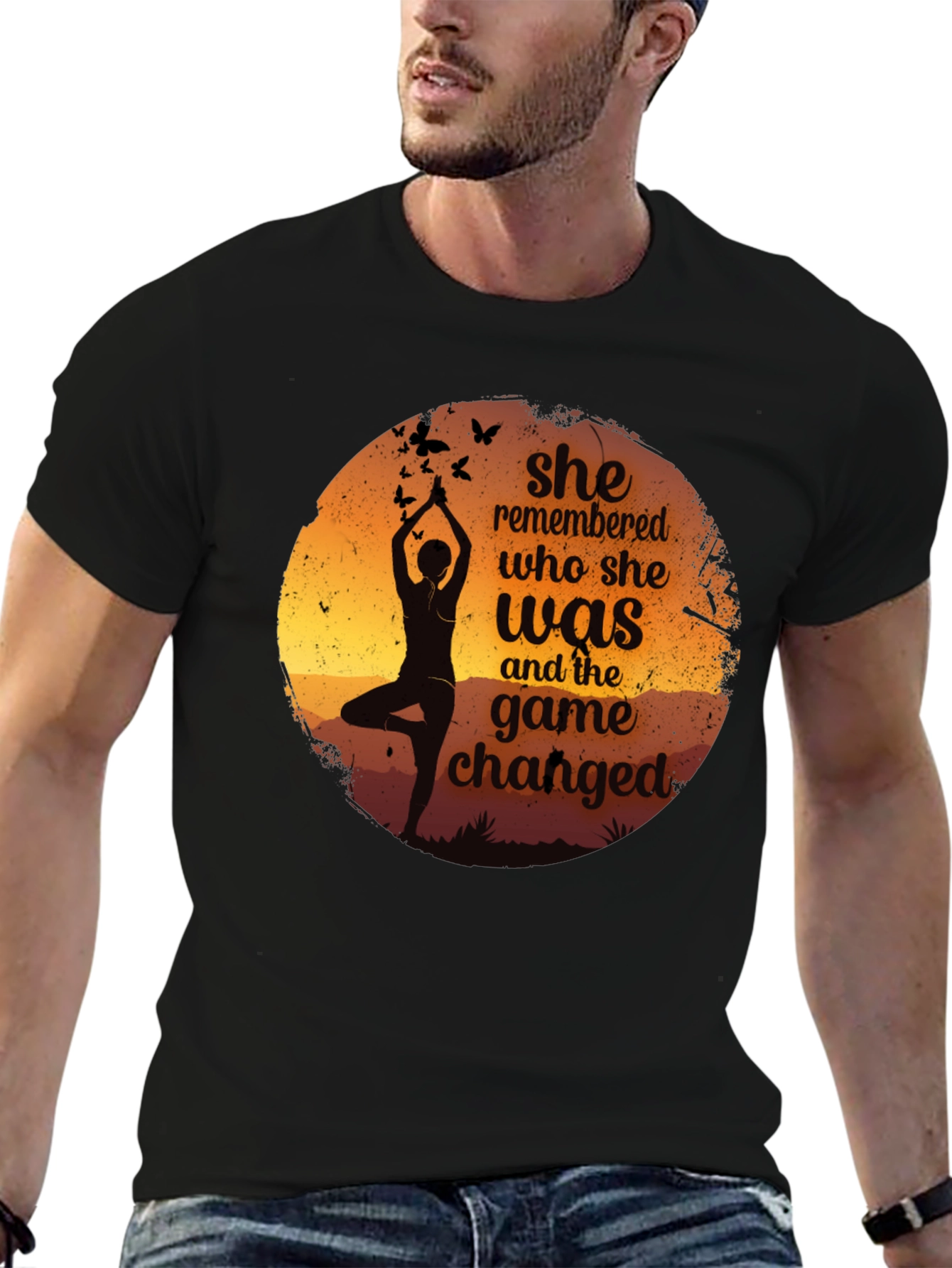 Yoga Silhouette Graphic Tee - She Remembered T-Shirt