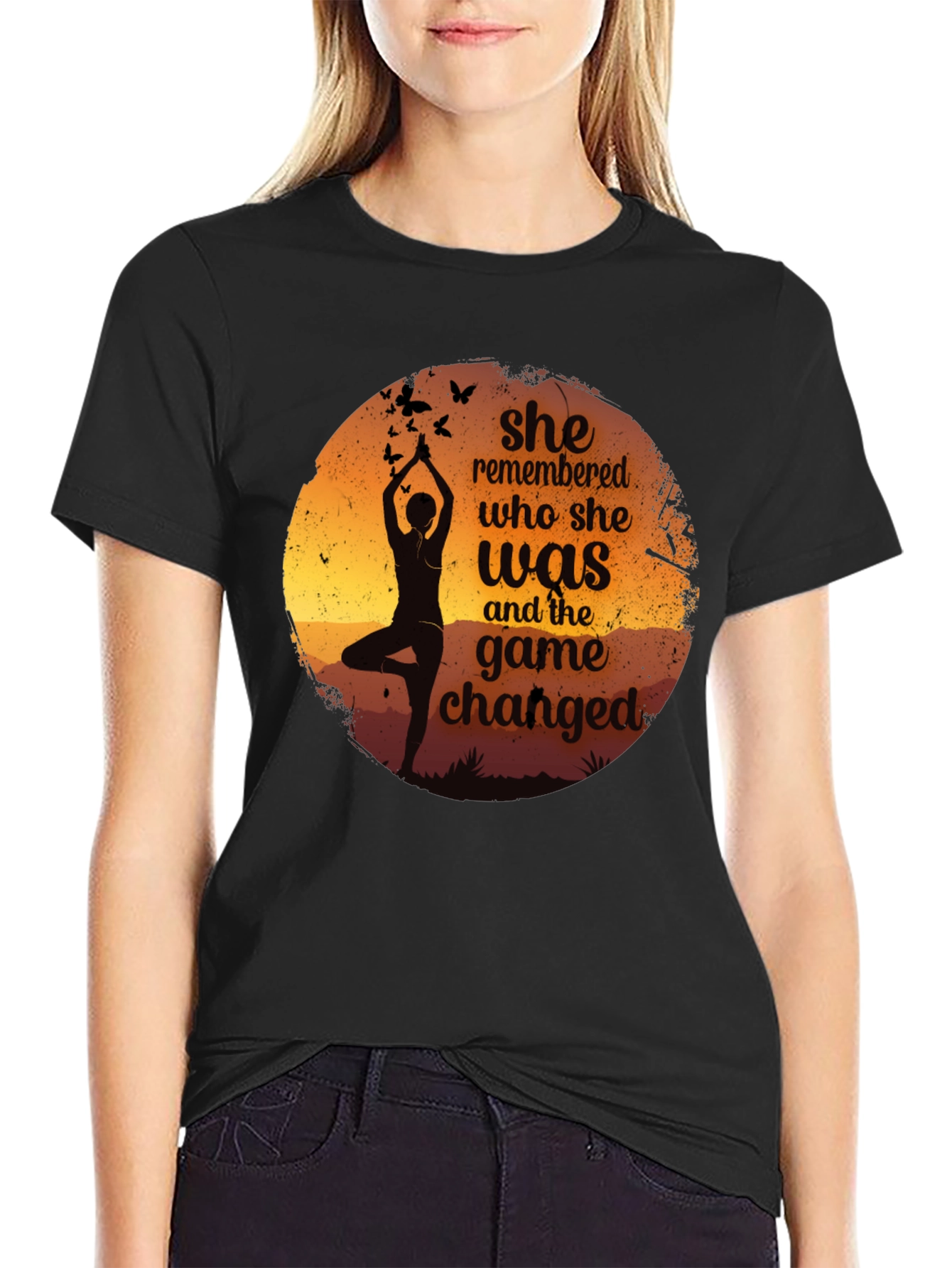 Yoga Silhouette Graphic Tee - She Remembered T-Shirt