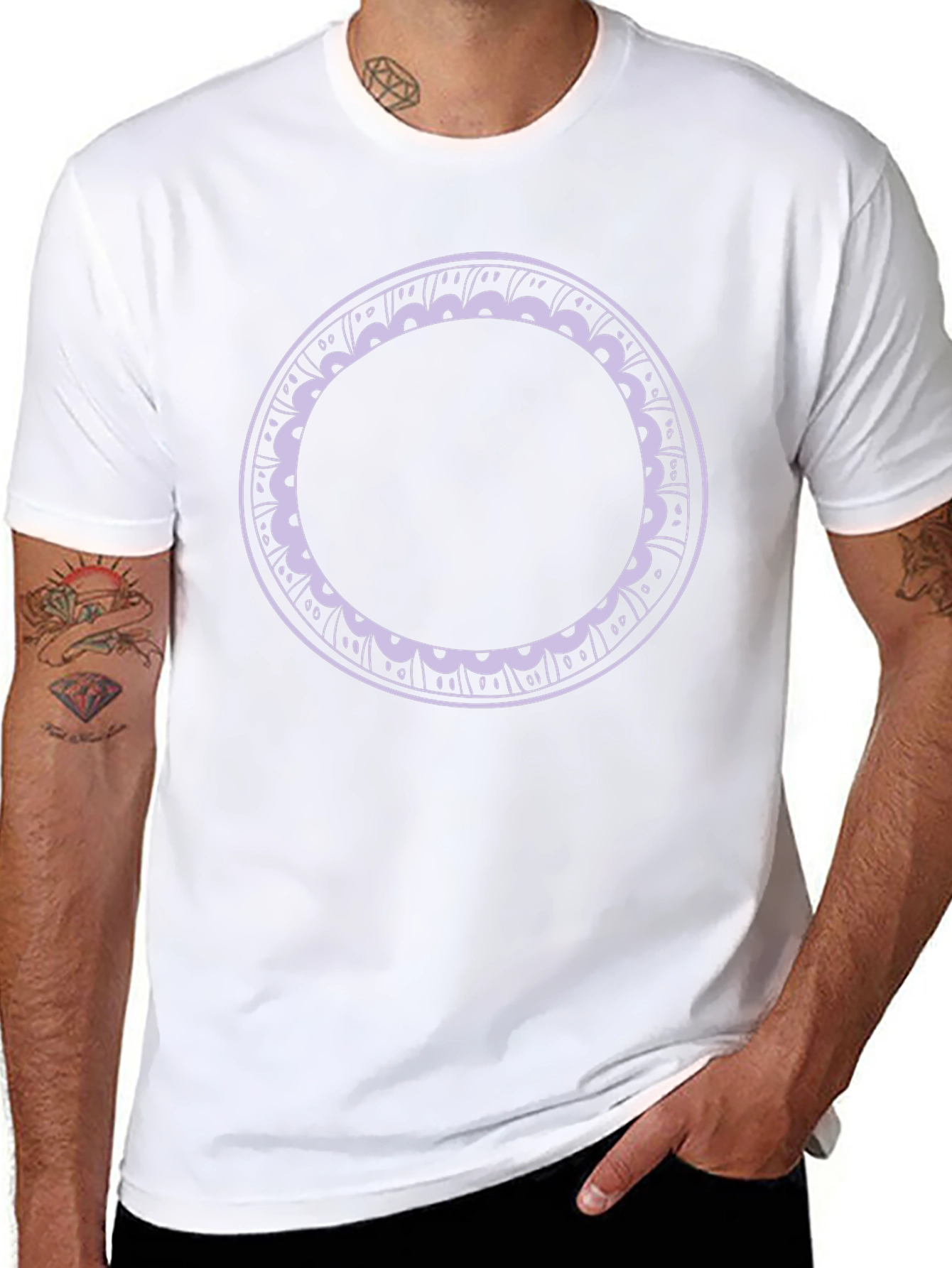 Minimalist Circle Graphic Tee - Black