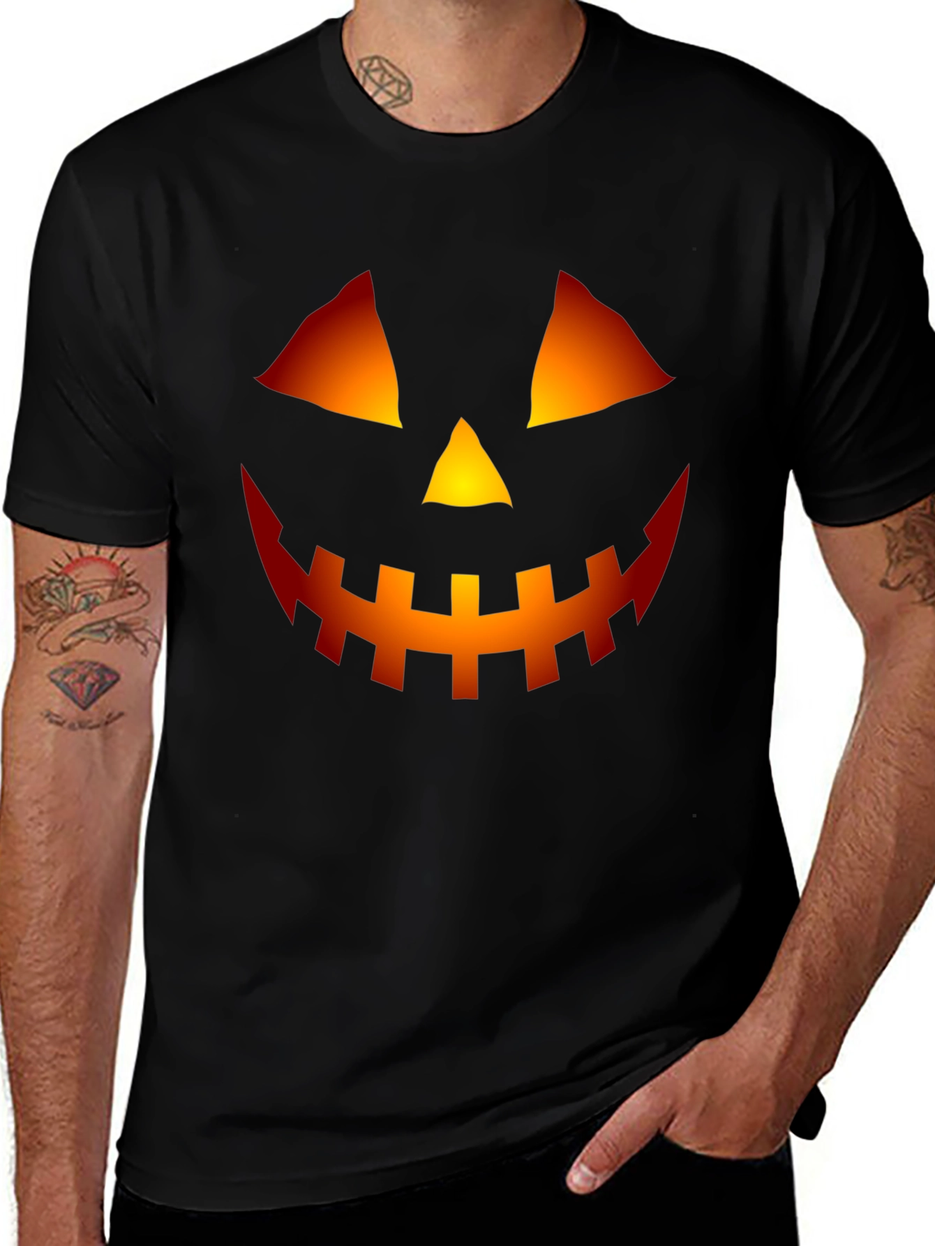 Halloween Pumpkin Face Graphic Tee