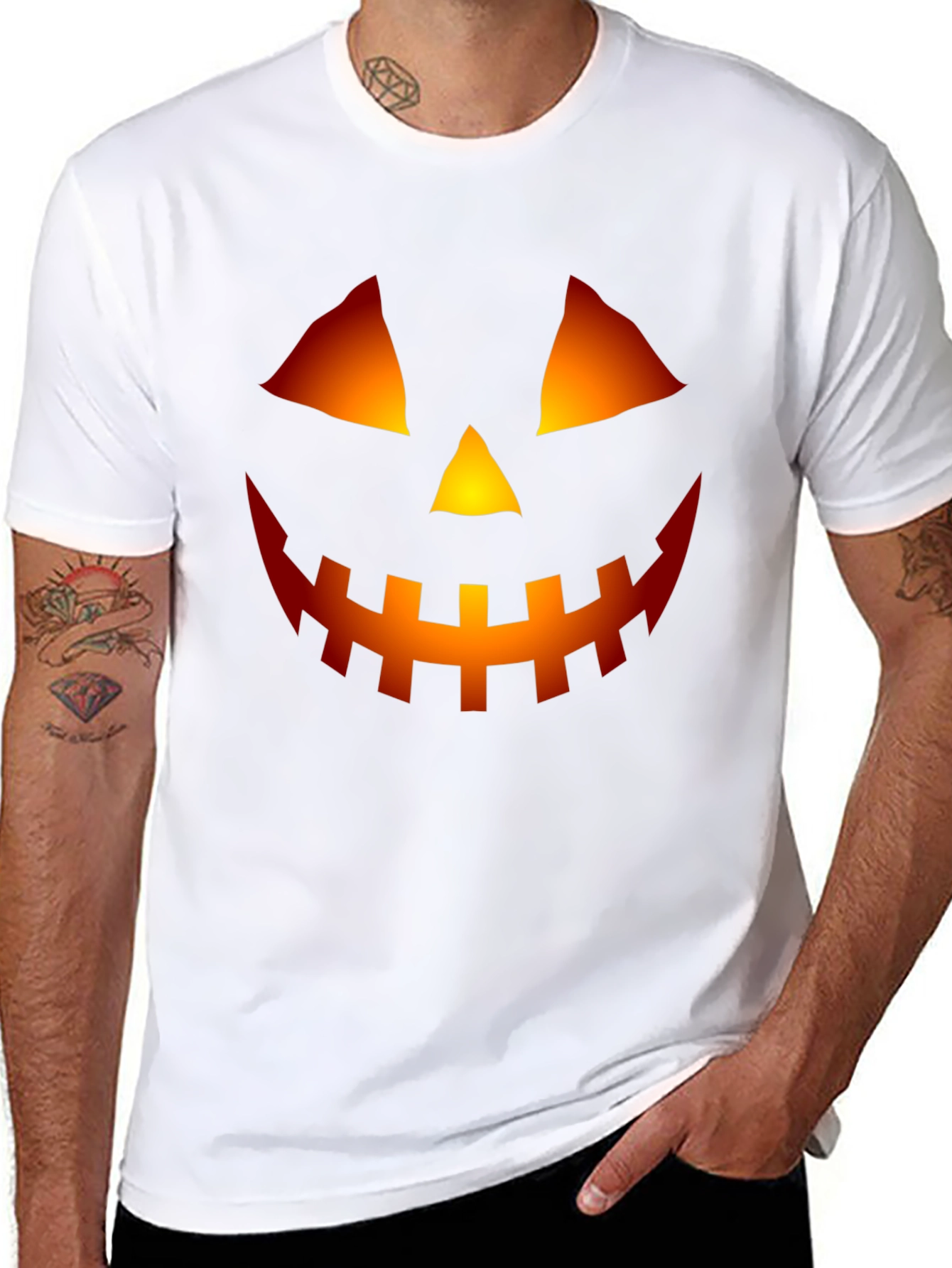 Halloween Pumpkin Face Graphic Tee