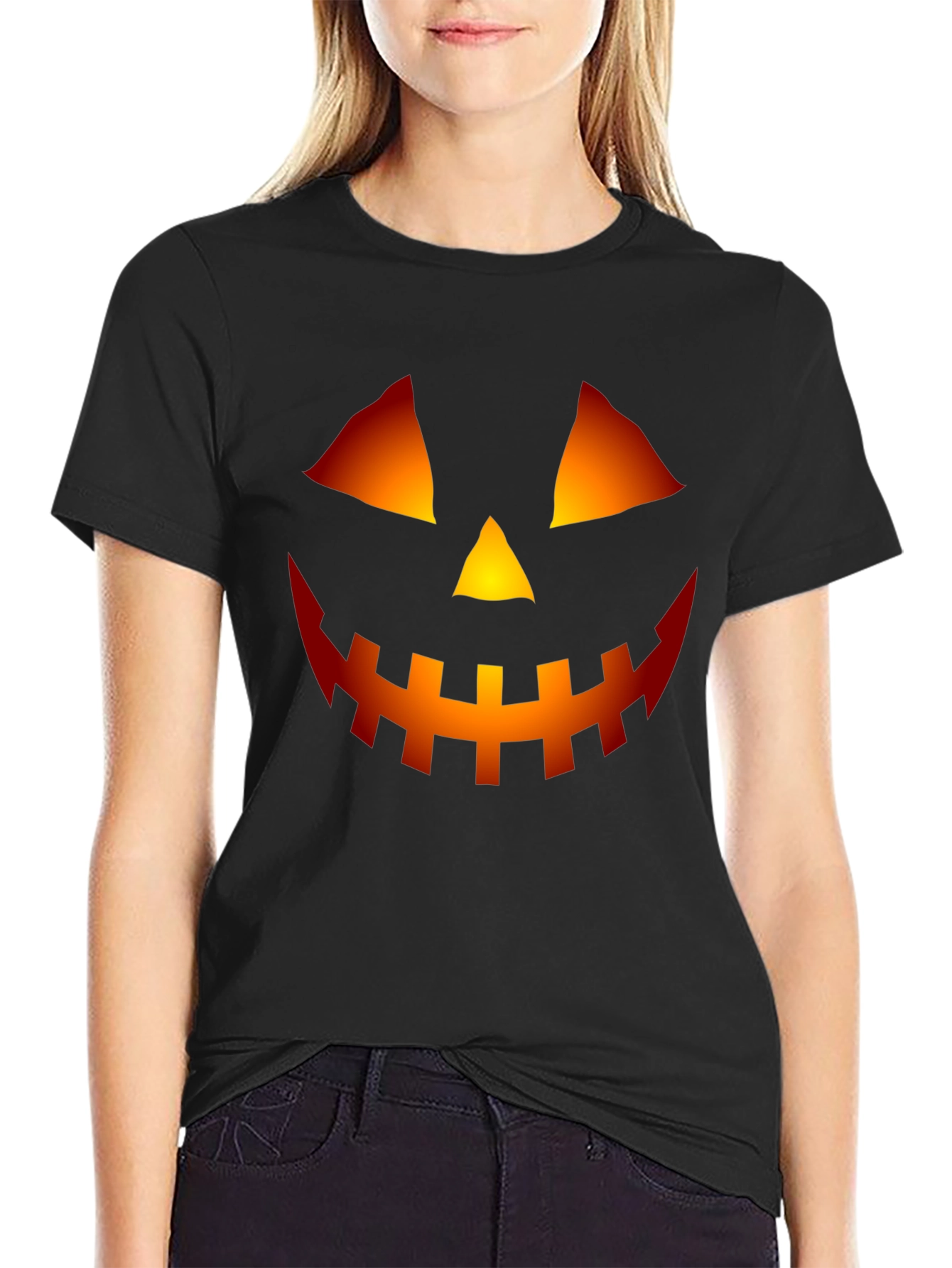 Halloween Pumpkin Face Graphic Tee