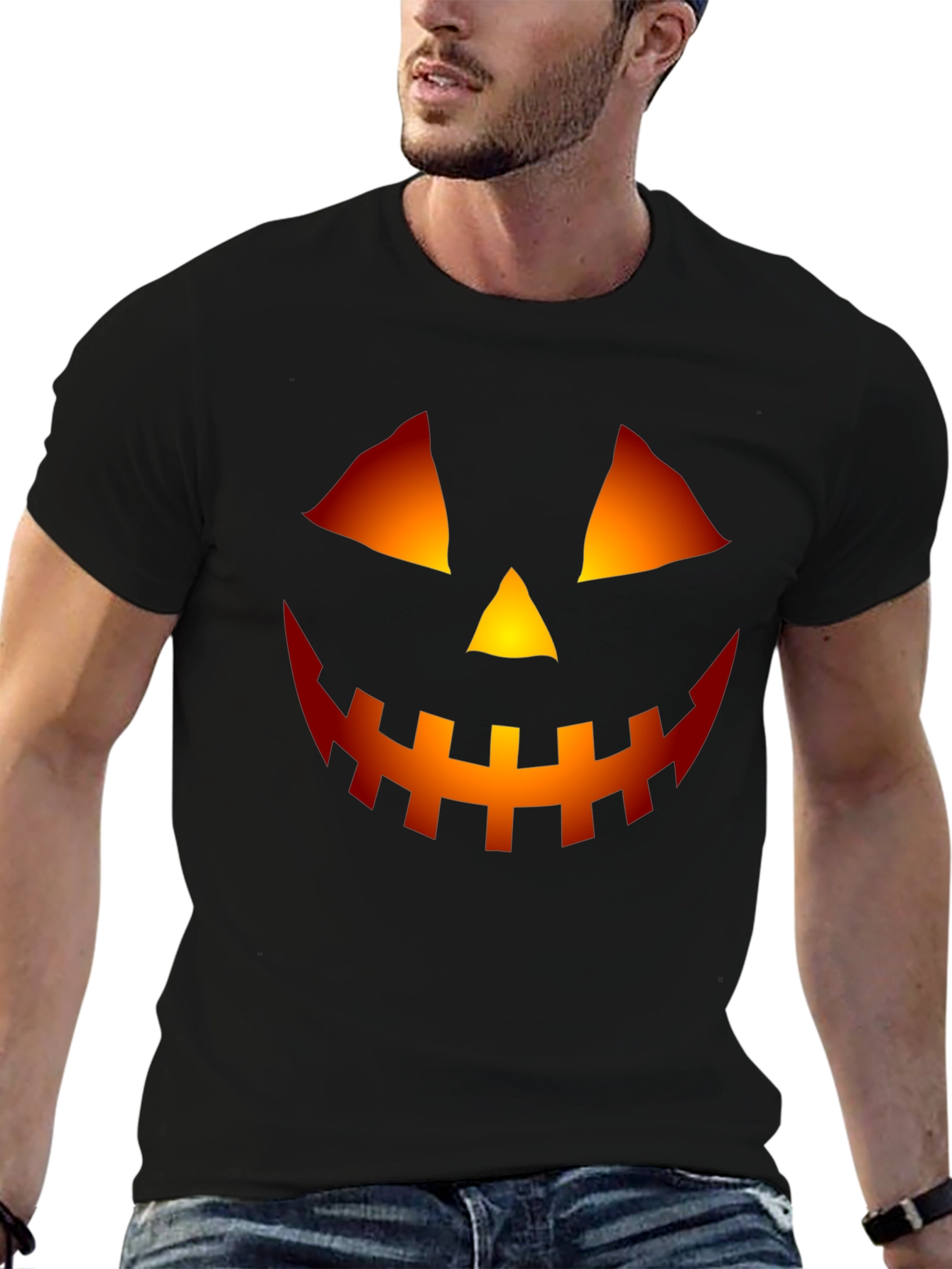 Halloween Pumpkin Face Graphic Tee