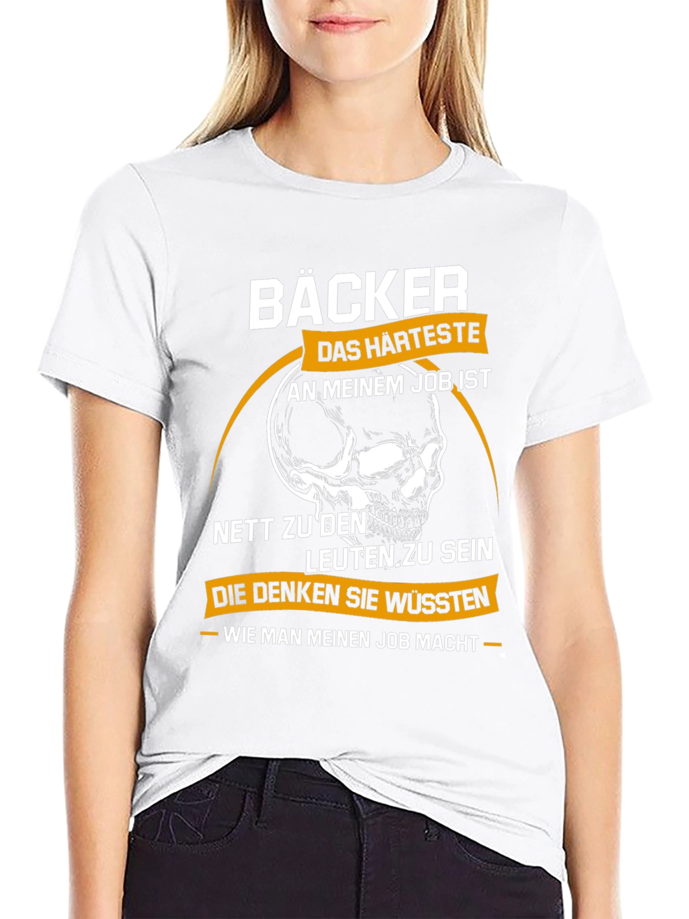 Bäcker Skull Graphic T-Shirt - Bakers Hardest Job