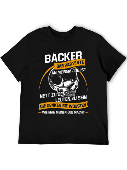 Bäcker Skull Graphic T-Shirt - Bakers Hardest Job