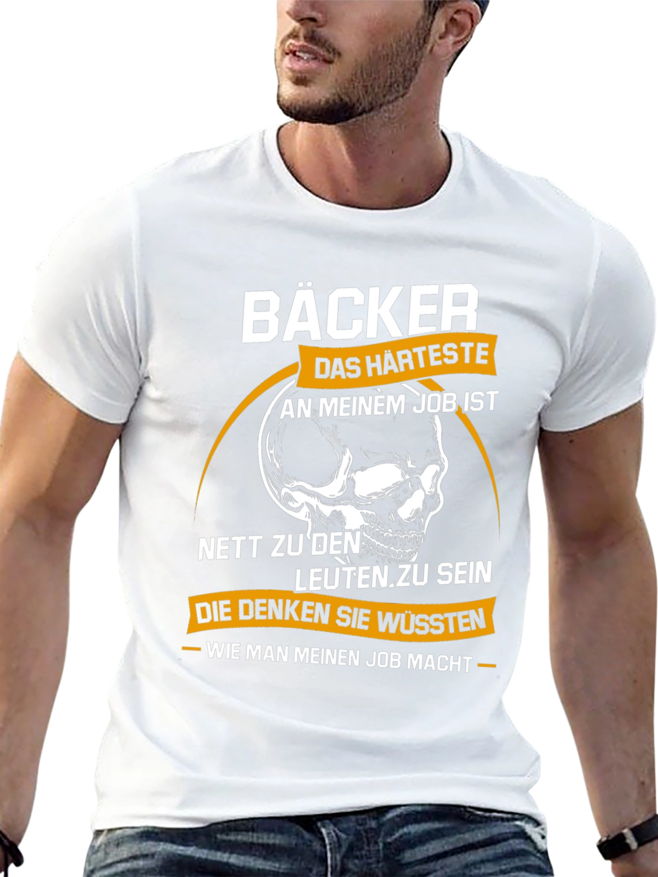 Bäcker Skull Graphic T-Shirt - Bakers Hardest Job