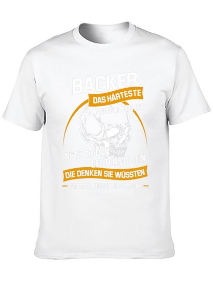 Bäcker Skull Graphic T-Shirt - Bakers Hardest Job