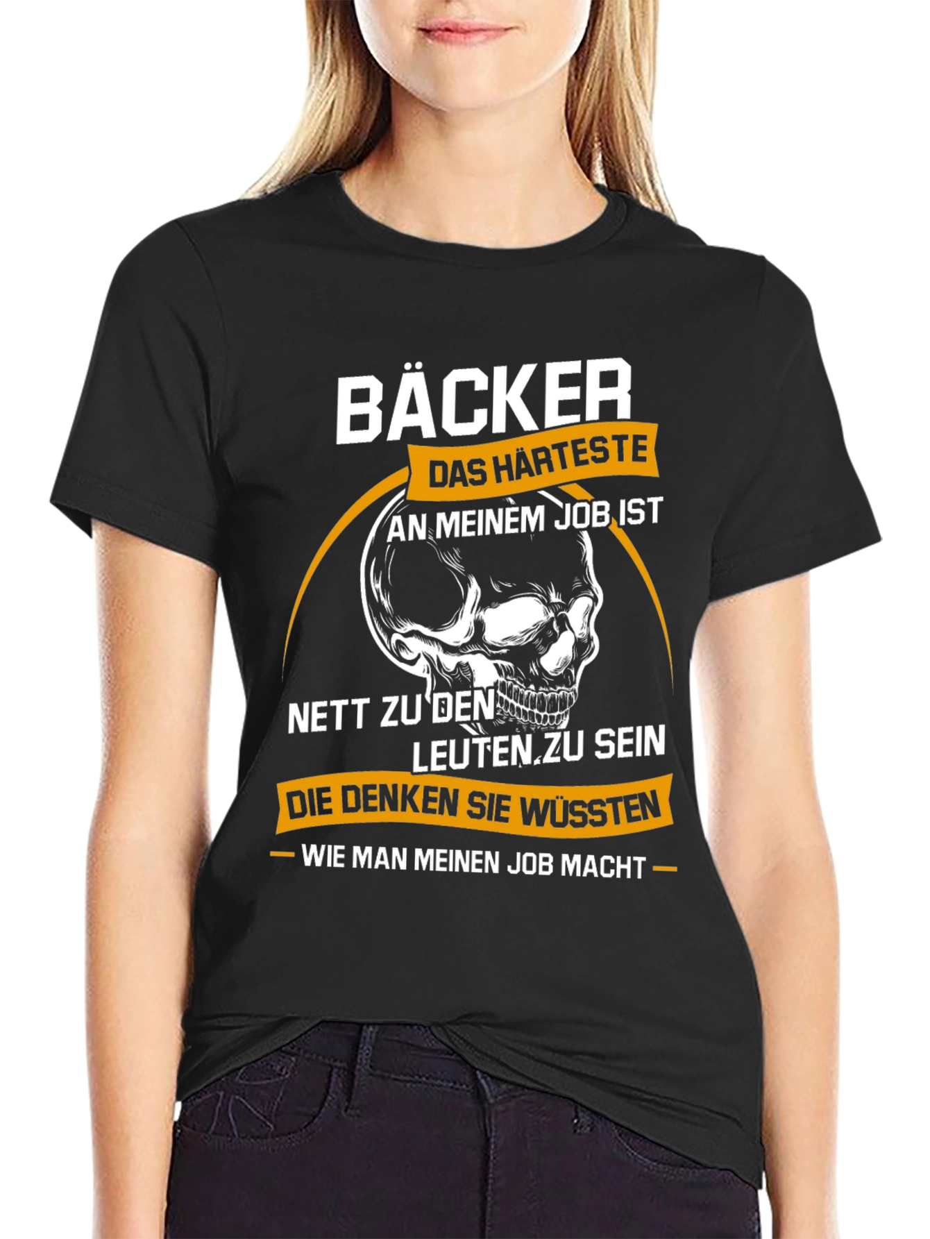 Bäcker Skull Graphic T-Shirt - Bakers Hardest Job