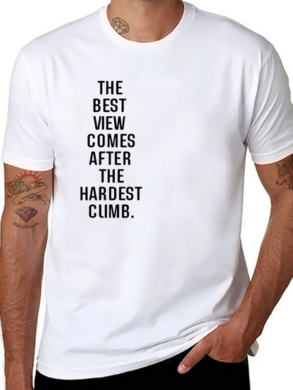 Motivational Black T-Shirt: The Best View