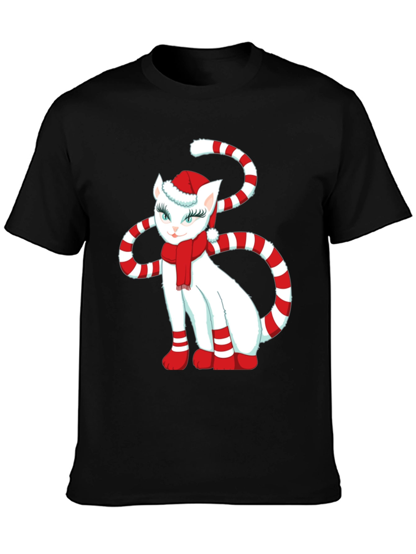 Festive Cat Graphic Tee: Holiday Cheer!