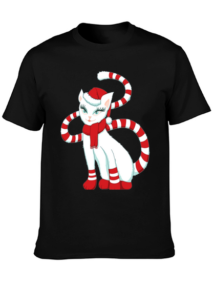 Festive Cat Graphic Tee: Holiday Cheer!