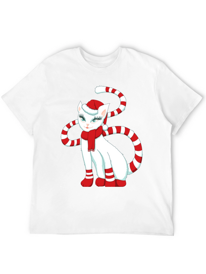 Festive Cat Graphic Tee: Holiday Cheer!