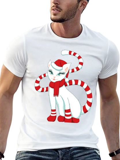 Festive Cat Graphic Tee: Holiday Cheer!
